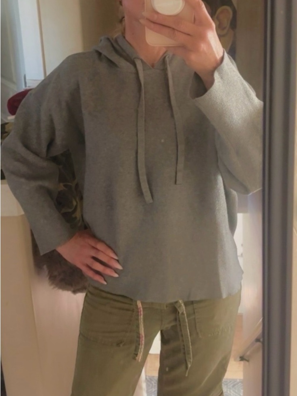 Cozy Gray Hooded Pullover Sweater